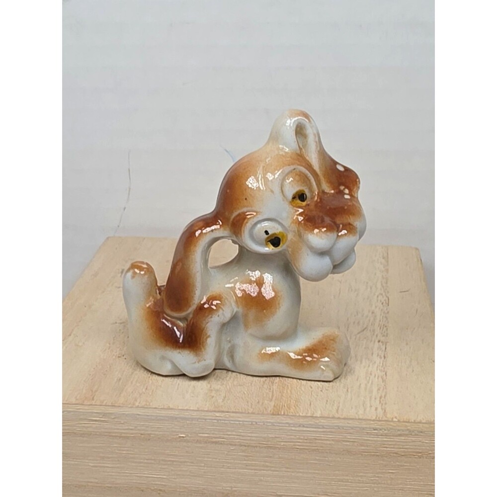 Vintage Porcelain Dog Figurine Made In Japan